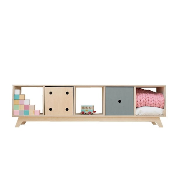 NABOSKY lackerat förvaringsskåp 1x5 Beige