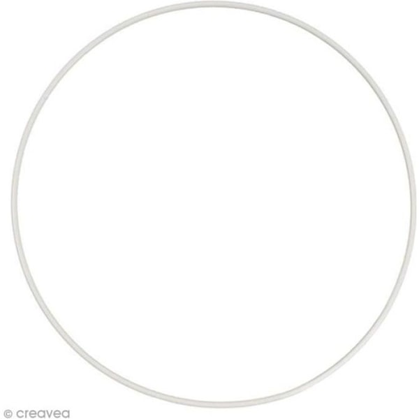 Metallisk tom cirkel - Vit - 50 cm i diameter Vit