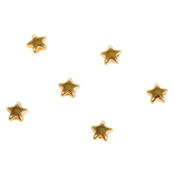 Mini-perler - RAYHER - Stjerne - 6 stykker - Metal - Diameter 0,5 cm - Farve Guld Guld