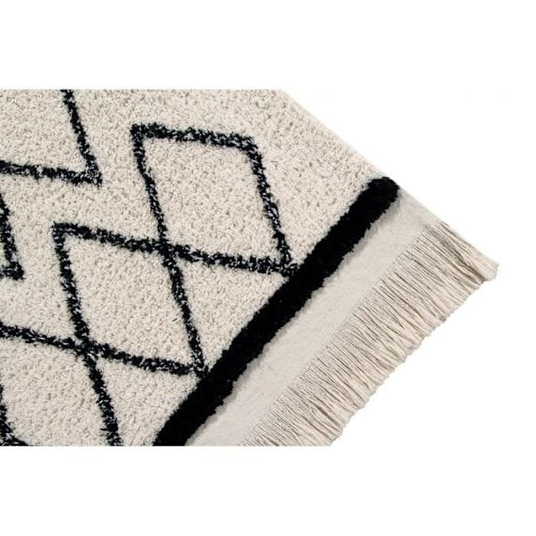 Tæppe med beige etniske frynser til stuen Bereber CrissCross Lorena Canals - 120x170cm - Beige
