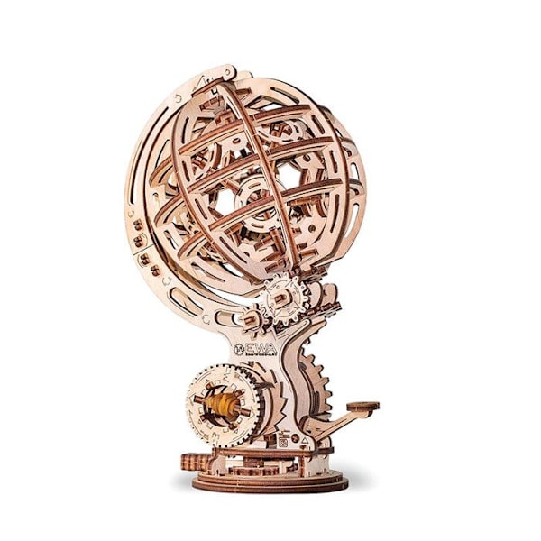 3D træmodel - Kinetisk globus 25,1 cm Beige
