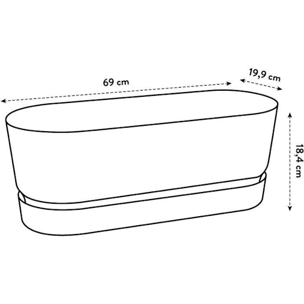 GREENVILLE Oval plantekasse - Plast - Ø70 - Sort Svart