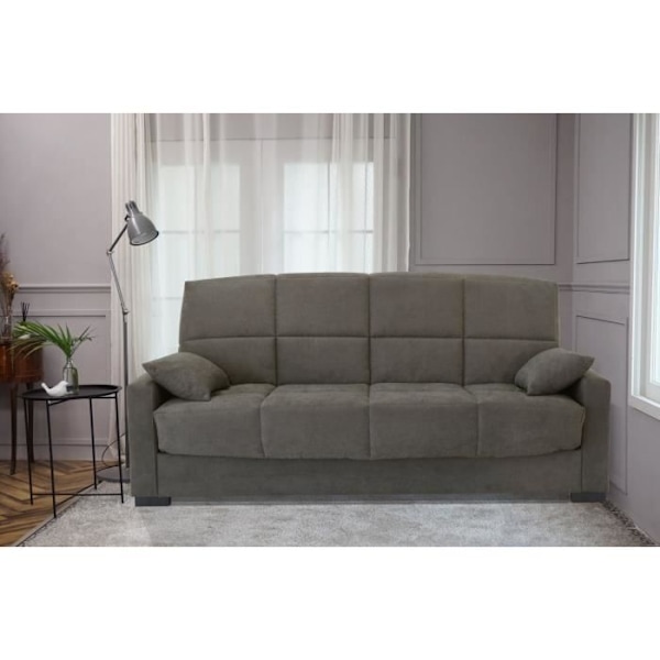 3-sits bäddsoffa - Taupe - 17 cm madrass - L223 x D96 x H 103 cm - MEGAN Mol