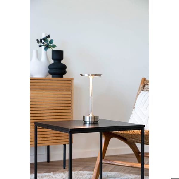 Lyneham LED genopladelig bordlampe dekor sølv. Silver