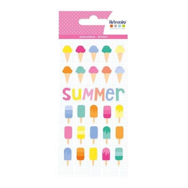 3D Tutti Frutti Glass Puffies Stickers - ARTEMIO - Rosa - För barn från 5 år Rosa