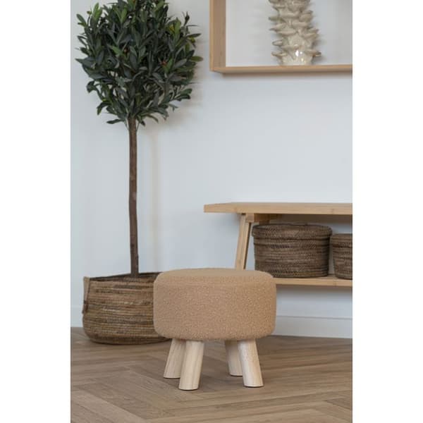 Aberdeen taburett Ø31cm sand. beige