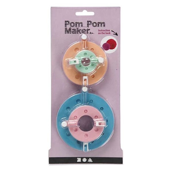 Pom pom mallsats - Ej specificerad - Ref 46135 - 4 olika storlekar - Praktisk - Instruktioner medföljer Flerfärgad