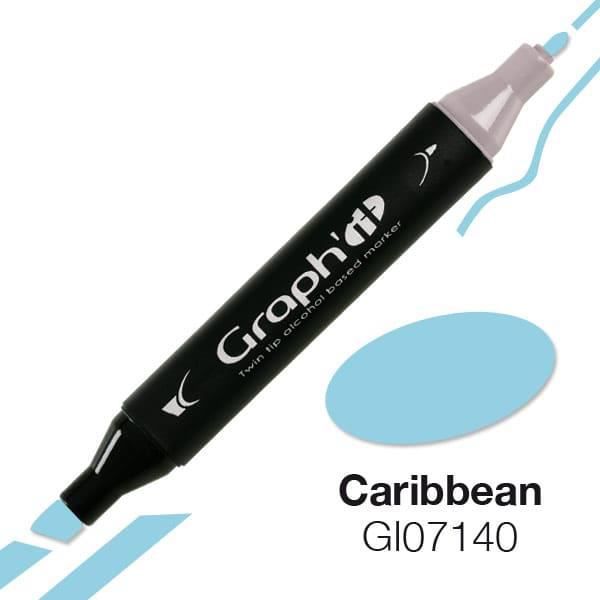 Graph'it 7140 Caribbean alkoholmarkör - Graph it Blue - Outplånlig - Fin - 16 mm diameter Karibien