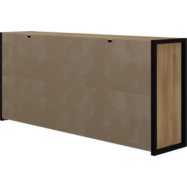 Eg og sort melamin skænk - industriel stil - L 180x40 x 84 cm Ek och svart
