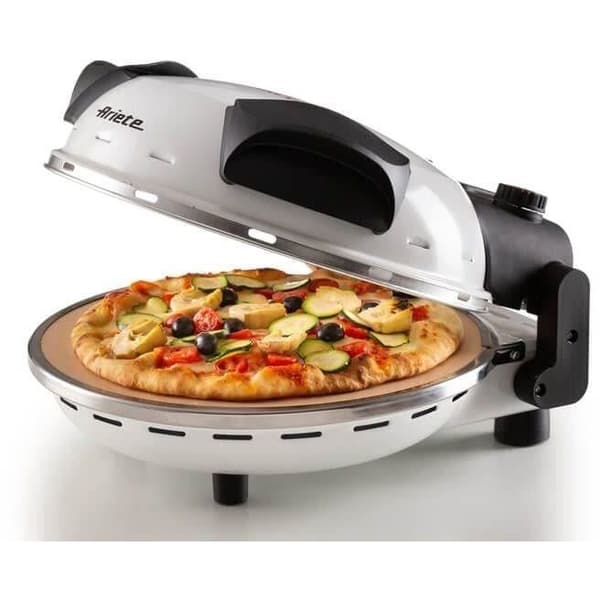 ARIETE Electric Pizza Ugn - 918 - Vit - Eldfast sten - 1200W - Diameter 33cm - Max temperatur 400°C Vit