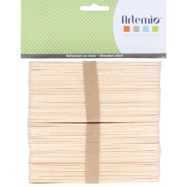 SÆT 80 STJERNELER - 15X1,8X0,15 CM - TRÆ – ARTEMIO beige