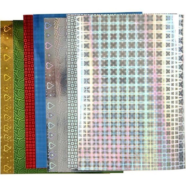 Creativ holografinen paperi A4 21 x 30 cm 120 g 8 levyä - 449470