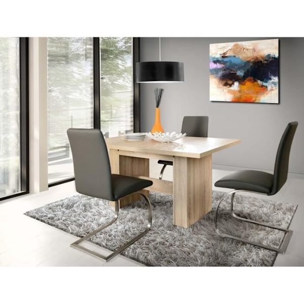 Udtrækkeligt spisebord til 6 til 12 personer moderne stil Sonoma eg indretning - SPISNING - L 140-273 x B 90 cm Sonoma ekdekor