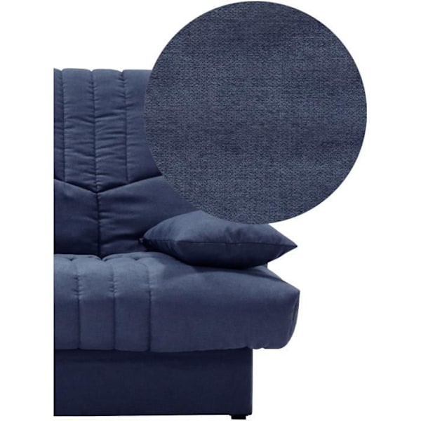 THELMA 3-sits bäddsoffa - Mörkblått Soro-tyg - Säng 125x190 cm - L190 x D92 x H96 cm Mörkblå