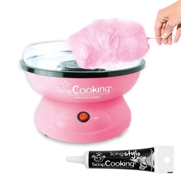 Cotton Candy Machine + Black Icing Pen Rosa, blå, svart