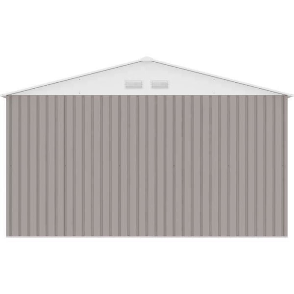 Metaldasbord 10,85 m² - 340 x 319 x 210 cm - JUPITER - Ankerkit inkluderet, 2 skydedøre - Taupe Mol