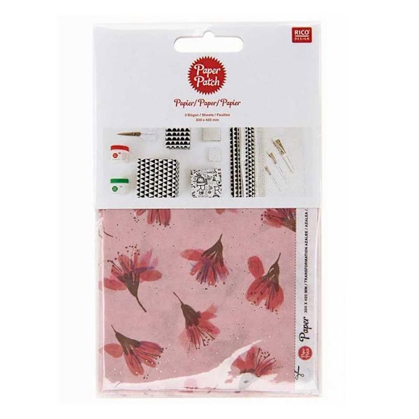 Azalea blommigt lapppapper - Rosa - 30 x 42 cm Rosa