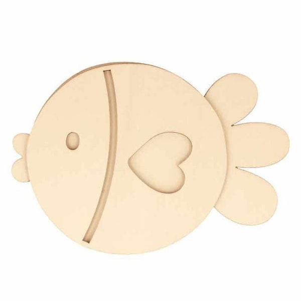 Medium - Fisk - 16x11 cm Beige