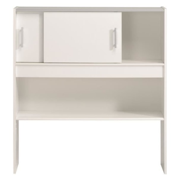 PARISOT SCOOP Børneseng L90x L200 cm med 3 opbevaringsenheder - Moderne - Hvid indretning