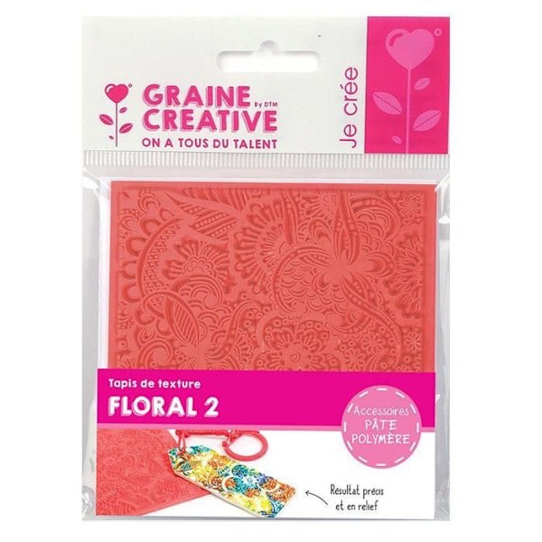Teksturmatte til polymerler - Floral 2 Rosa