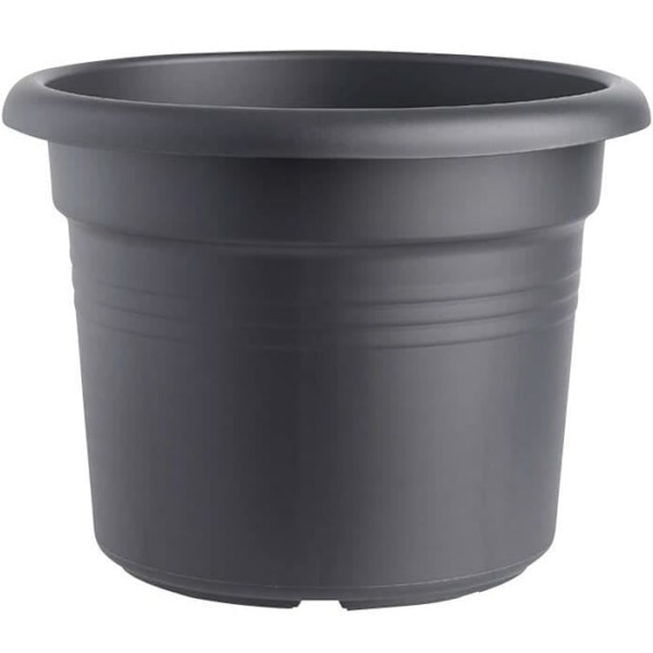 GREEN BASICS Rund urtepotte - Plast - Ø45 - Blød terracotta Svart