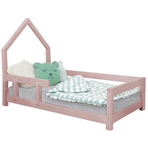 Lit cabane enfant POPPI 120 x 180 vaaleanpunainen 2 Rosa