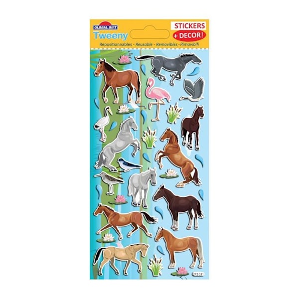 Scen att dekorera för barn - Hästar - Puffies Stickers Flerfärgad
