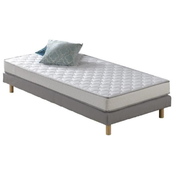 HAHTUVA 90x200 cm madras - Skum - Fast - 14 cm - 5 zoner - DEKO DREAM vitt och grått