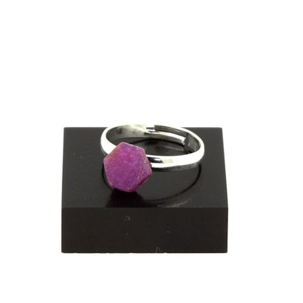 Ring - ABIJOUX - Silverpläterad rå rubin - 9,71 ct - Justerbar storlek - Blandat Röd