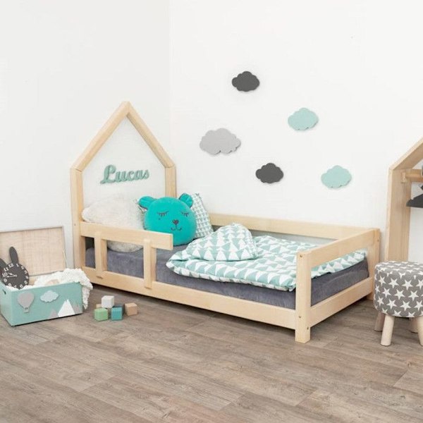 Lit cabane enfant POPPI 80 x 180 lakeret 2 Beige