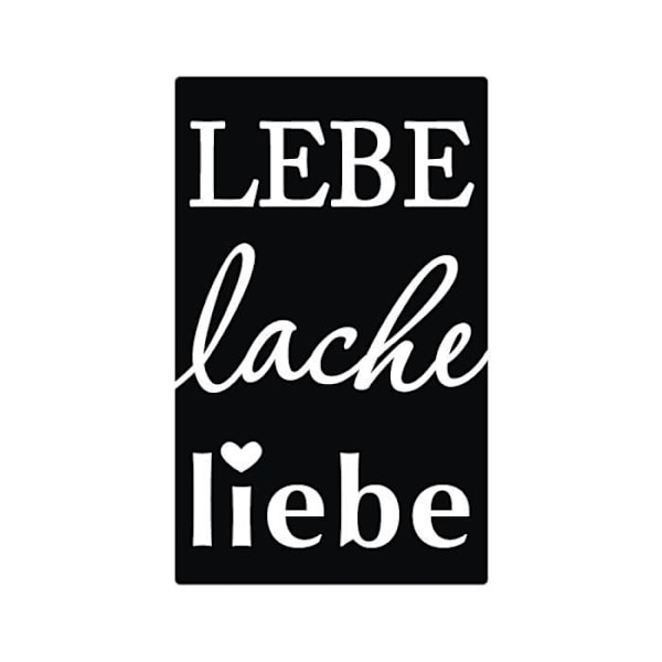 Etiketter ALLA "Lebe, lache, liebe", 40x65mm, tab.-LS 1st.
