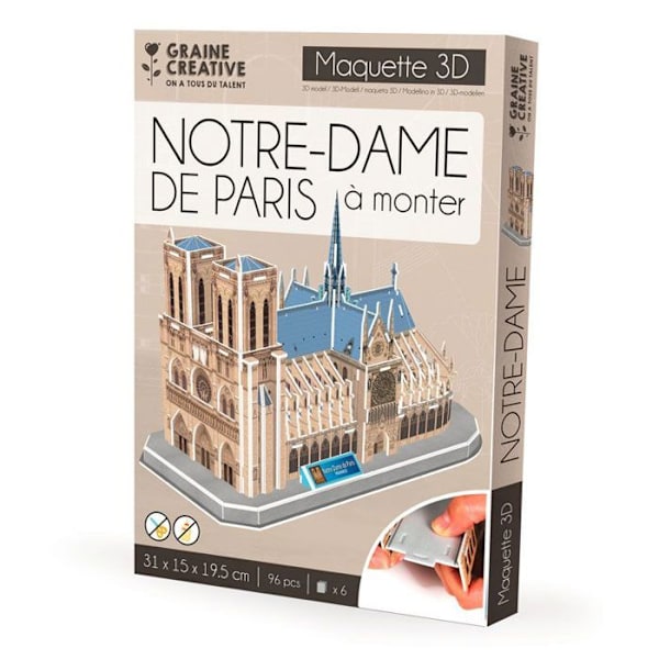 Puzzle model af Notre-Dame de Paris beige