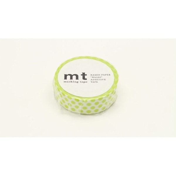 Masking Tape MT Lime green dots - lime dot Anis