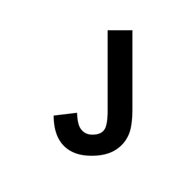 Versal J i MDF-trä för att dekorera - 8 cm brun
