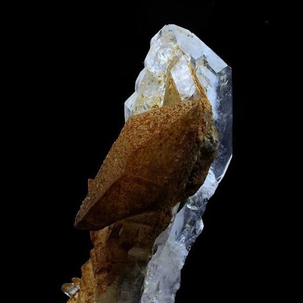 Sten og mineraler. Ame Quartz + Calcit. 72,0 ct. Le Noirey, Saint-Jean-de-Maurienne, Savoie, Frankrig.