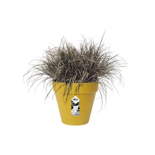 ELHO Pyöreä kukkaruukku Loft Urban 25 - Ulkona - Ø 24,5 x P 22,2 cm - Okra keltainen Ockergul