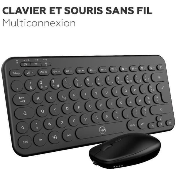 Näppäimistö + hiiri - MOBILITY LAB - CP420W - Mini - USB 2,4 GHz + Bluetooth - AZERTY Kompakti