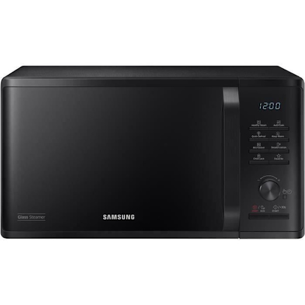 Yksin mikroaaltouuni - SAMSUNG - MS23K3555E - Musta - 23L - Elektroninen ohjaus + painike - Lämpimänäpitotoiminto