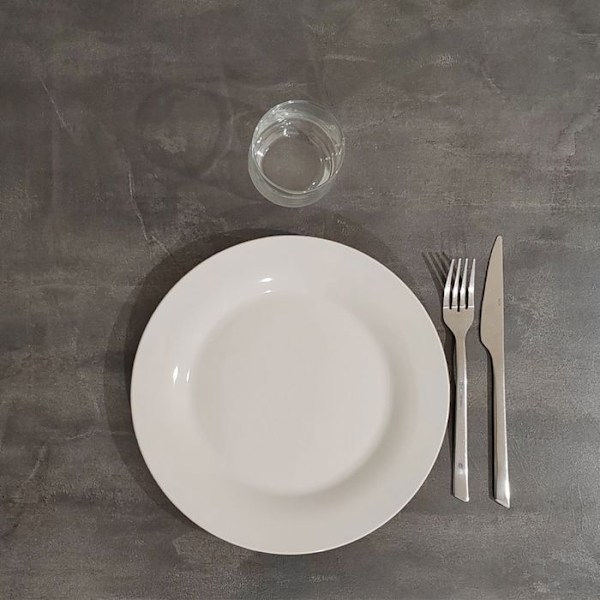 Seisomapöytä 60 x 60 cm - Pyöreä malli metallisen liuskekivenvalkoisella pohjalla Svart