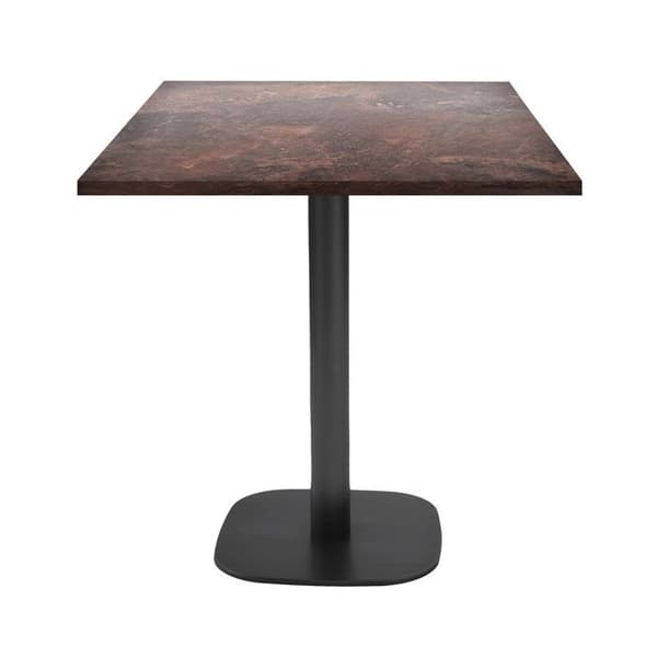 Bord 70 x 70 cm - Rund rustrocksmodell brun