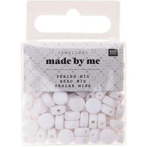 165 runde perler 5 x 7 mm - hvide Vit
