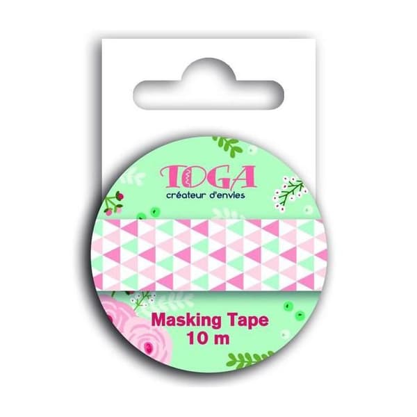 Maskeringstejp trianglar gröna och rosa Grön
