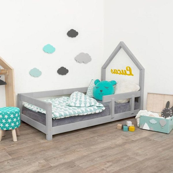 Valoisa POPPI-lasten sänky 80 x 180 vaaleanharmaa 1 Grå