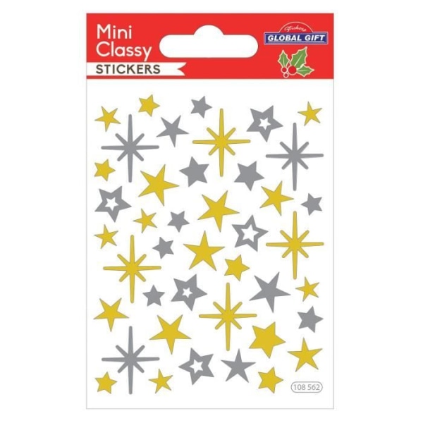 Silver och guld Glitter Star Stickers