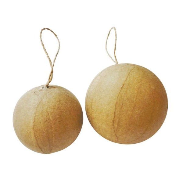Papper-mache julekuler (x40) Beige