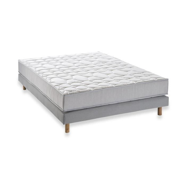 Patjapaketti 140x190cm + jousilaatikko + peitto + 2 tyynyä - Taskujouset - 5 vyöhykettä - 19 cm - Kiinteä DEKO DREAM Zen Vit