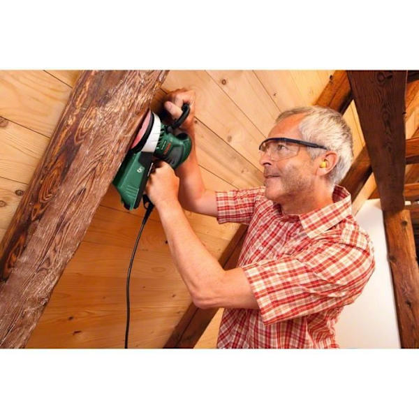 Bosch excentrisk slipmaskin med sladd - PEX 400 AE (350W, levereras med förvaringsväska, 1 pappersassistent, 1 G 80 slippapper) Grön