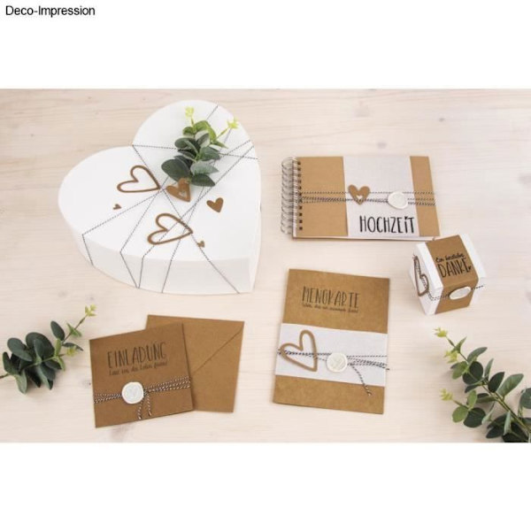 Die-cut kit "deep edge": "Hjärtan", 1,1-5,5 x 1,2-6cm, tab-bag 3st Grå