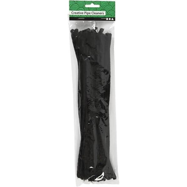 Creotime chenilletråde 25 stk 30 cm 30 cm 9 mm sort
