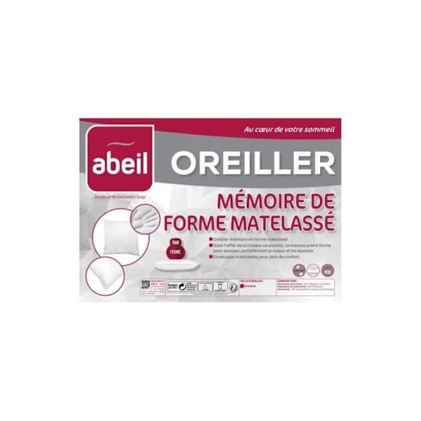 ABEIL Tikattu memory foam -tyyny 60x60 cm valkoinen Vit